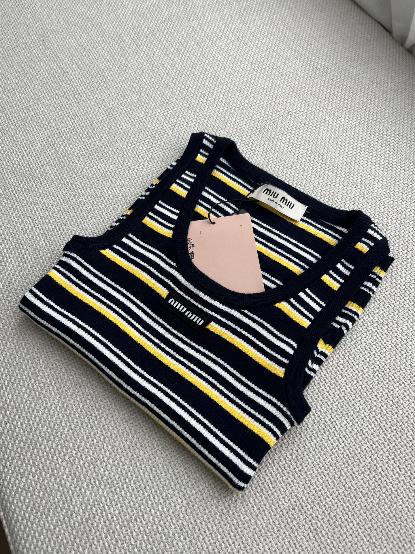 knitted striped vest